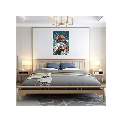 Space Wall Art Banksy Astronaut Pictures Wall Decor Street Painting Art Funny Pop Prints Abstract Colorful Spaceman Framed Artwork For Bedroom Living Room Office Ready To Hang 16"X24"