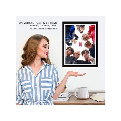 Suitable Bts Boy Army Framed Poster - Bts Army Glass Frame Photo Gift For Boy & Girl - (Acrylic + Engineered Wood -13.5 X 10.5 Inches)
