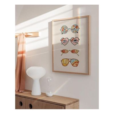Sunglasses Art Poster For Teen Girls Room - Retro Indie Aesthetic Trippy Wall Art | Unframed 12"X16" (Hippie Sunglasses)