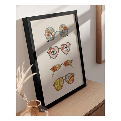 Sunglasses Art Poster For Teen Girls Room - Retro Indie Aesthetic Trippy Wall Art | Unframed 12"X16" (Hippie Sunglasses)