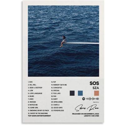 Sza - Sos Album Cover Canvas Posters For Room Aesthetic Gift Unframe:16X24Inch(40X60Cm)