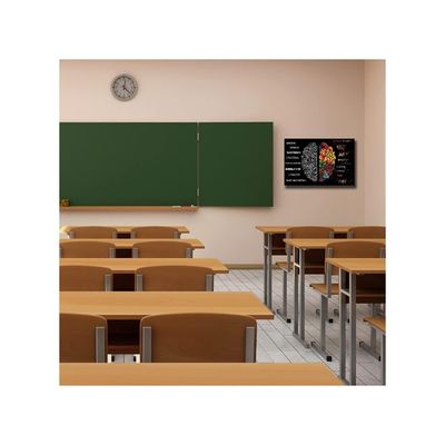 The Brain Poster Canvas Art Framed Prints Wall Art Left And Right Brain Function Anatomy Black Artwork Painting Ready To Hang Pictures For School Classroom Education Room, Kids Christmas Gift Framed