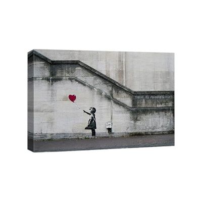 There Is Always Hope Balloon Girl By Banksy Canvas Prints Wall Art Canvas Wrap 30Cm X 46Cm