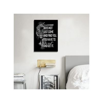 Tigeridge Inspirational Canvas Wall Art For Bedroom Wall Decor Success Motivational Tiger Wooden Board Quotes Sign Home Office Wall Decorations Framed Ready To Hang 12" X 16"