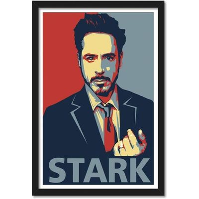 Tony Stark Framed Poster For Room And Office (Multicolour, 10 X 13 Inch)
