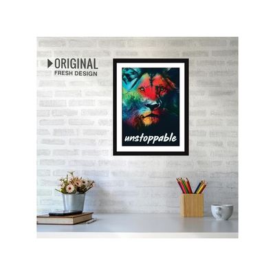 Unstoppable Student Quotes Wall Frames, Motivational Photo Frame, Inspirational Posters For Room - Lion Quotes Frame - (14 X 11 Inches)