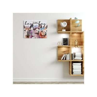 Vintage Llama Gifts Farm Animals Flowers Llama Decor Canvas Wall Art Wall Decor Country Framed Posters Art Prints Artwork Pictures For Home Kitchen Girls Room Living Room Decor Hay Girl Hay