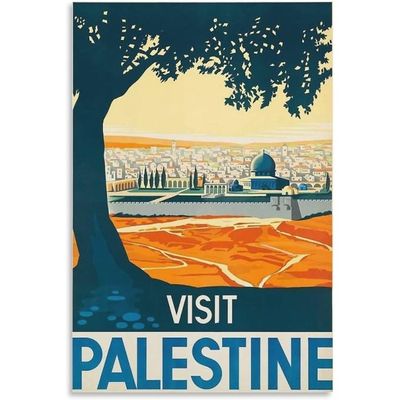Vintage Poster Visit Palestine Retro Posters For Bedroom Decorative Painting Canvas Wall Poster And Art Picture Print Living Room Decor Posters 12X18Inch(30X45Cm)