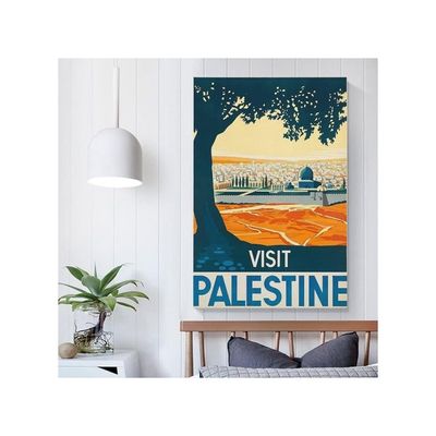 Vintage Poster Visit Palestine Retro Posters For Bedroom Decorative Painting Canvas Wall Poster And Art Picture Print Living Room Decor Posters 12X18Inch(30X45Cm)