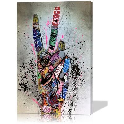 Wall Art Colorful Poster Decor Street Canvas Pop For Living Room Ready To Hang (24''Wx36''H)