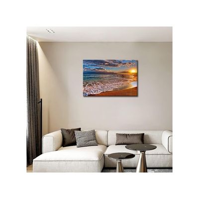Wall Art Painting Beach Sunrise White Wave Prints On Canvas The Picture Seascape Pictures Oil For Home Modern Decoration Print Decor