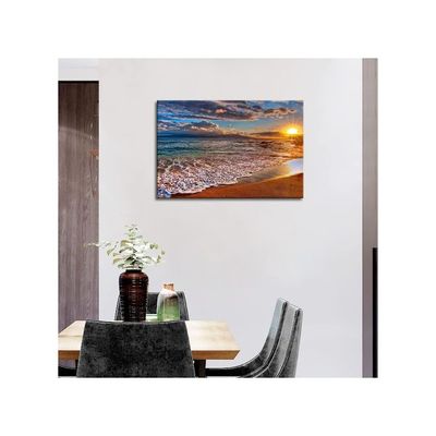 Wall Art Painting Beach Sunrise White Wave Prints On Canvas The Picture Seascape Pictures Oil For Home Modern Decoration Print Decor