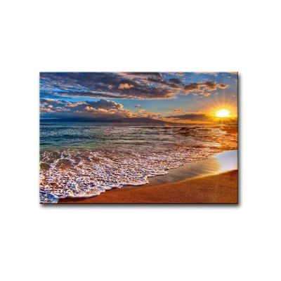 Wall Art Painting Beach Sunrise White Wave Prints On Canvas The Picture Seascape Pictures Oil For Home Modern Decoration Print Decor