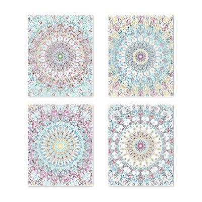 Wall Art Unframed Prints  Art Paper Set Of 4, 11X14 Inch Mandala Artwork