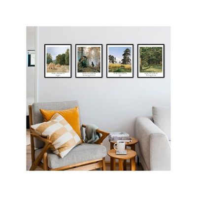 Wall Unframed Prints  Paper Set Of 4, 11X14 Inch Classical Landscape Work