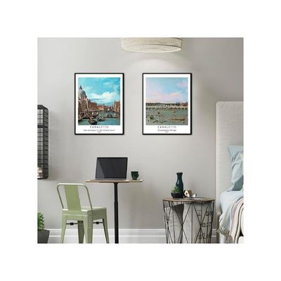 Wall Unframed Prints  Paper Set Of 4, 8X10 Inch Classic Landscape Work, Livingroom Decoration Seasons Spring Aesthetic Illustrations Famous Painting Canaletto Print