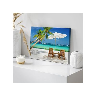 Wall26 - Tropical Vacation At The Beach - Canvas Art Wall Art - 32" X 48"