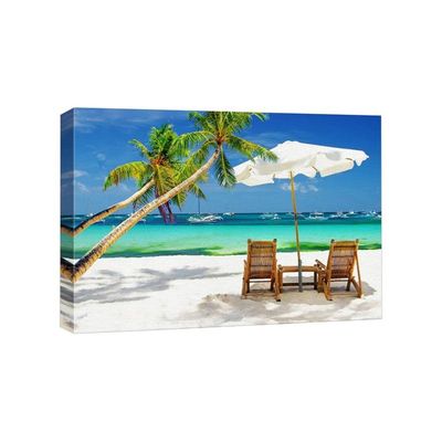 Wall26 - Tropical Vacation At The Beach - Canvas Art Wall Art - 32" X 48"