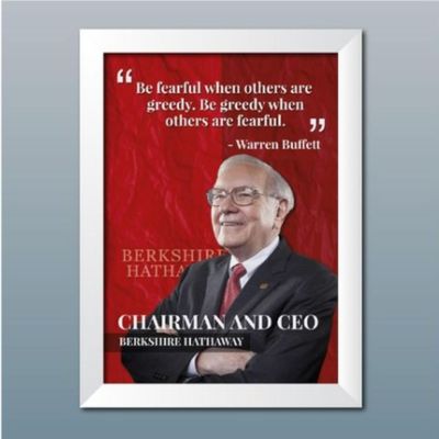 Warren Buffet Poster Motivational Quotes Laminated Photo Frame Painting