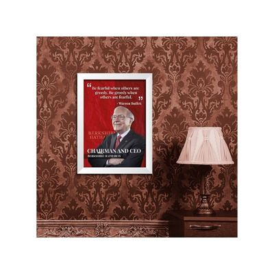 Warren Buffet Poster Motivational Quotes Laminated Photo Frame Painting