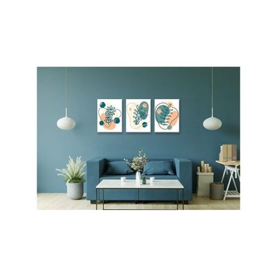 Wind 3 Panel Wall Art Mid Century Modern Decor Canvas Prints Minimalist Neutral Abstract Geometric Wall Art Palm Leaves Art Pictures Canvas Bathroom Decor Aesthetic Decorations For Home