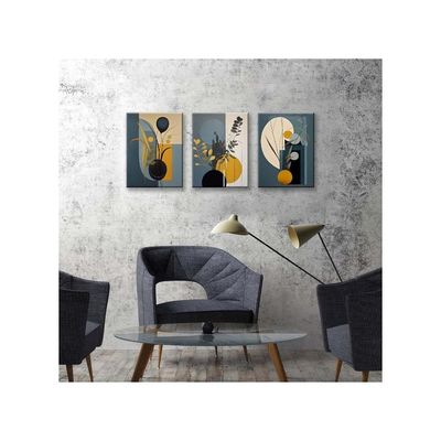 Wind Abstract Wall Art Minimalist Geometric Wall Decor Leaves Wall Art Leaf Eucalyptus Mid Century Modern Prints Bohemian Posters For Living Room Bedroom Kitchen Office Home Decor