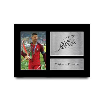 Portugal Gifts Cristiano Ronaldo Gift Signed A4 Printed Autograph Photo Display