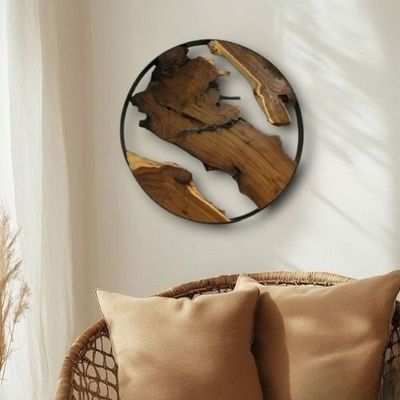 Natural Wooden Clock-B- 50 × 50 × 5- Natural wood color