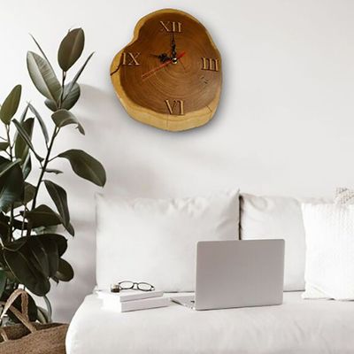 Natural Wooden Clock-S1- 30×27×6 CM - Natural wood color