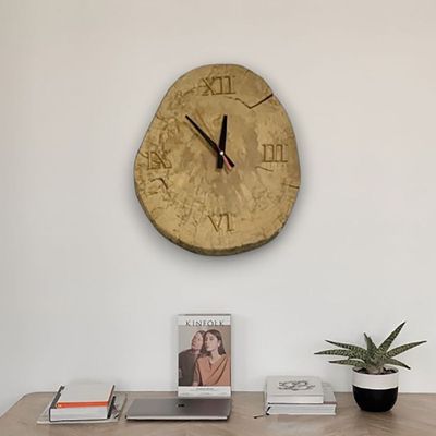 Natural Wooden Clock- S3-38×27×6 CM - Natural wood color