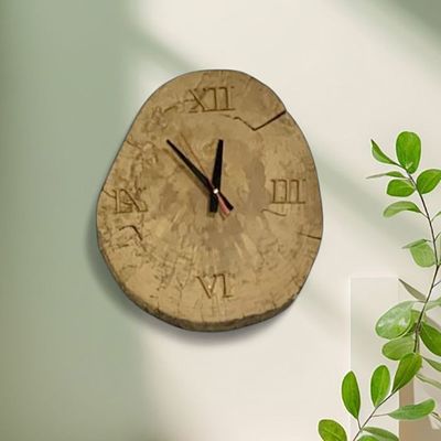 Natural Wooden Clock- S3-38×27×6 CM - Natural wood color