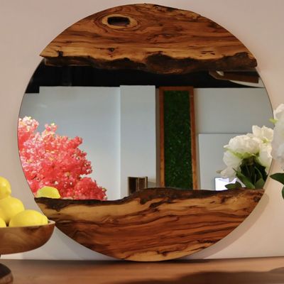Wooden Mirror - 69 × 69 × 4 CM