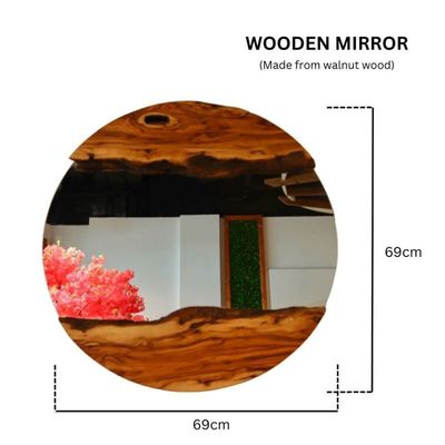 Wooden Mirror - 69 × 69 × 4 CM
