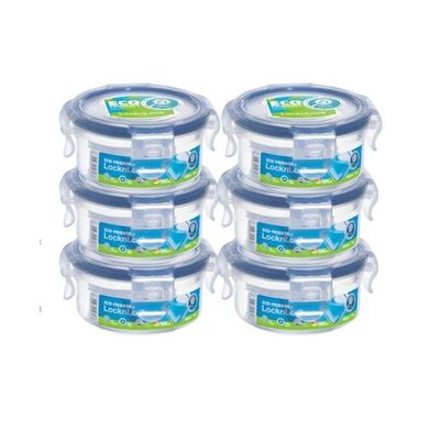 LocknLock Food Container Round 100ml – Pack of 6 | Airtight & Leak-Proof, BPA-Free, Ideal for Sauces, Baby Food, and Snacks