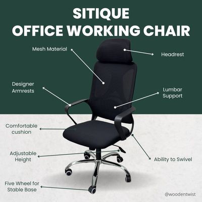 Sitique Working Office Chair with 360° Swivel & Recline Mesh Chair