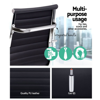 Mid Back Executive Office Chair 360° Swivel Adjustable Height for Home or Workplace