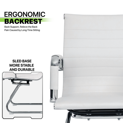 Mid Back Executive Office Chair 360° Swivel Adjustable Height for Home or Workplace