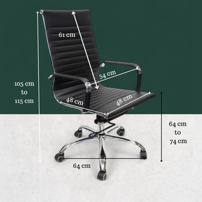 Arctic Height Adjustable Office Chair with 360° Swivel Rocking for Home Office or Desk (Black)