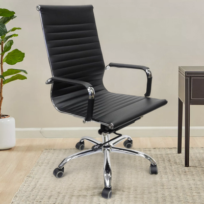 Arctic Height Adjustable Office Chair with 360° Swivel Rocking for Home Office or Desk (Black)