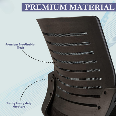 Ergonomic Breathable Mesh Back Office Chair with 360° Swivel Height Adjustable Lever, Rocking Tilt Lock and Thick Cushion Seat