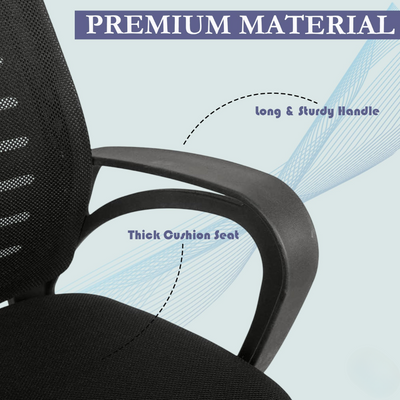 Ergonomic Breathable Mesh Back Office Chair with 360° Swivel Height Adjustable Lever, Rocking Tilt Lock and Thick Cushion Seat