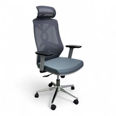CoreFlex Pro Ergonomic Mesh Office Chair with Lumbar Support, 360° Swivel, Reclining High Back (Grey)