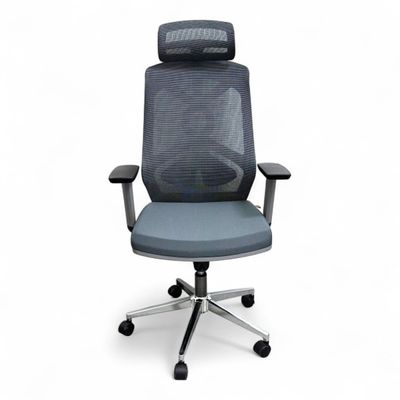 CoreFlex Pro Ergonomic Mesh Office Chair with Lumbar Support, 360° Swivel, Reclining High Back (Grey)