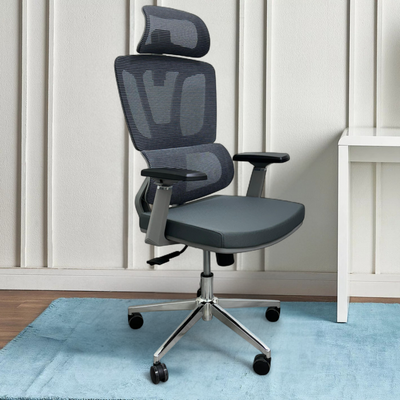 Brocelle Egro Working Office Chair with 360° Swivel & Recline Mesh Chair (Grey)