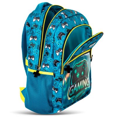 Eazy Kids 16" Set of 3 Backpack w/ Lunch Bag and Pencil Case - Gaming