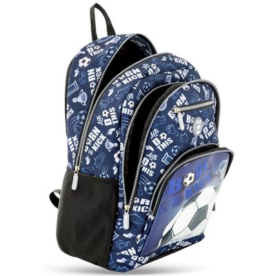 Eazy Kids 18" Set of 3 Backpack w/ Lunch Bag and Pencil Case - Football
