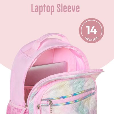 Eazy Kids 17" Set of 3 Backpack w/ Lunch Bag and Pencil Case - Sugar Pop Pink