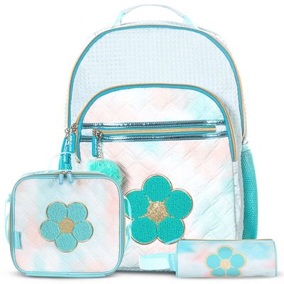 Eazy Kids 18" Set of 3 Backpack w/ Lunch Bag and Pencil Case - Flora Green