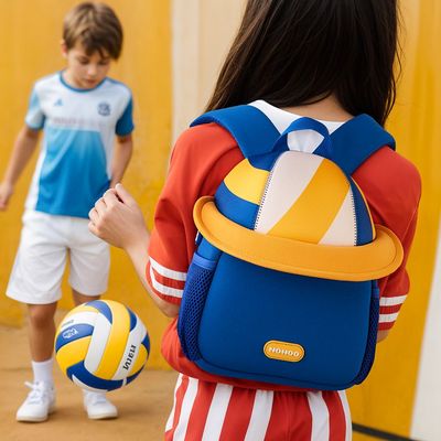 Nohoo 3D Cute Volleyball Kids School Bag/Activity Bag 10" - Blue