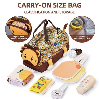 Nohoo 3D Cute Lion Kids Duffle Bag/Activity Bag - Brown, 18"
